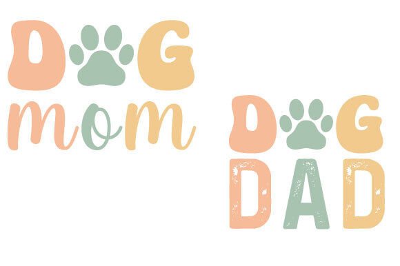 Dog Mom Dog Dad Retro Vintage Svg Bundle Graphics and Crafts