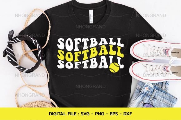 Softball Groovy Svg for Softball Women Graphics